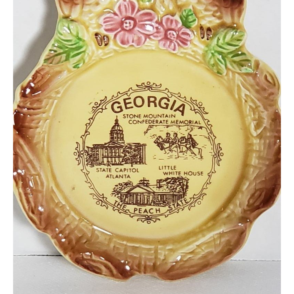 VTG Japan Scotty Owl Spoonrest Wall Plaque Hanging Googly Eyes Georgia Souvenir - Picture 5 of 7